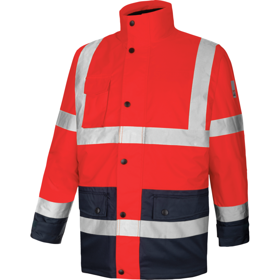Parka de travail LUMEN 4 en 1 Rouge/Marine