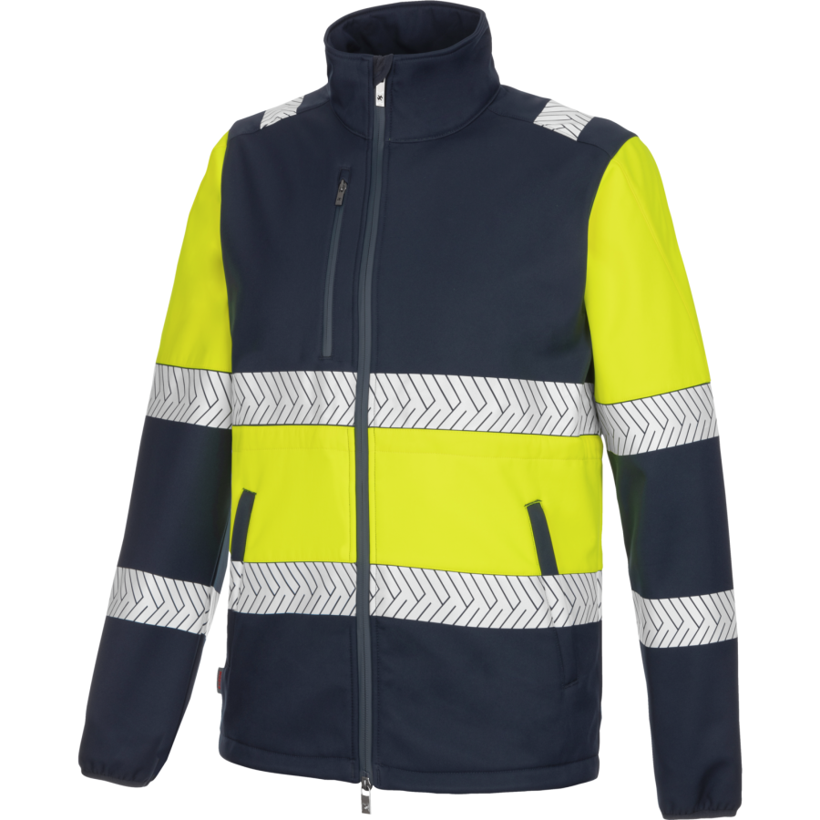 Softshell haute visibilité FLUO ONE Jaune/Marine