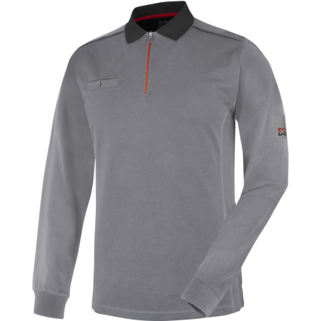Polo de travail Würth Modyf à manches longues Stretch X Gris